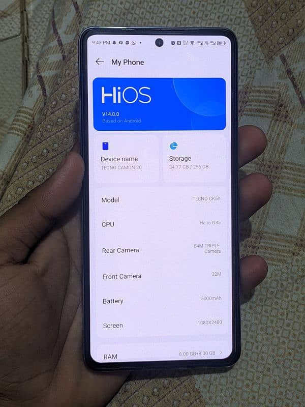 Tecno camon 20 8/256 lush condition 6