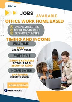 Urgent need staff  50  male and Female for Office work and home based