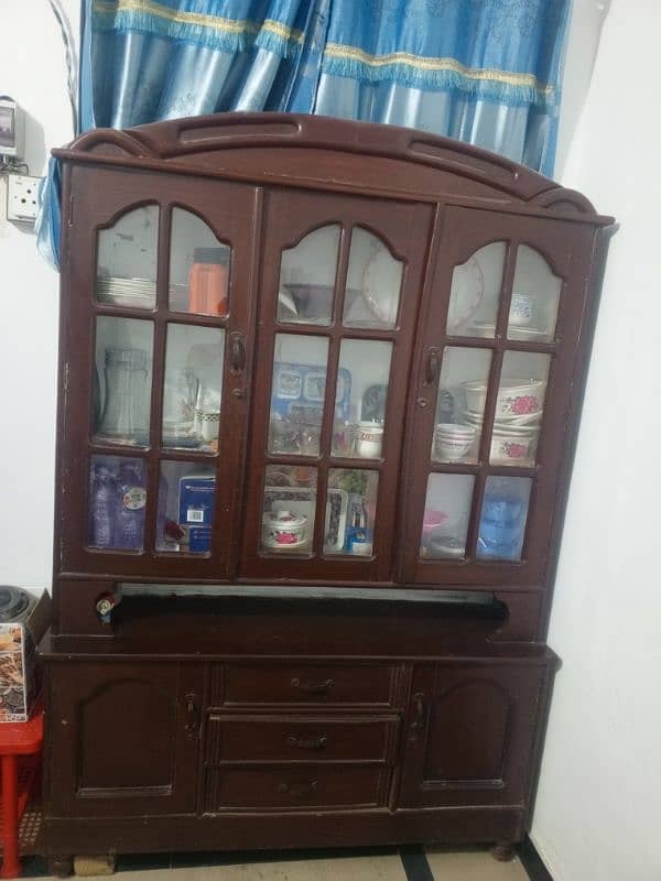 6.5x4.5 Feet Glass Door Wooden Showcase  Wardrobe almari 2