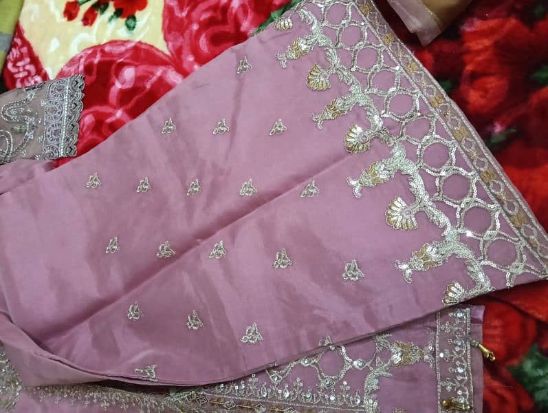 Organza Embroidery pink suit with Sharara 2