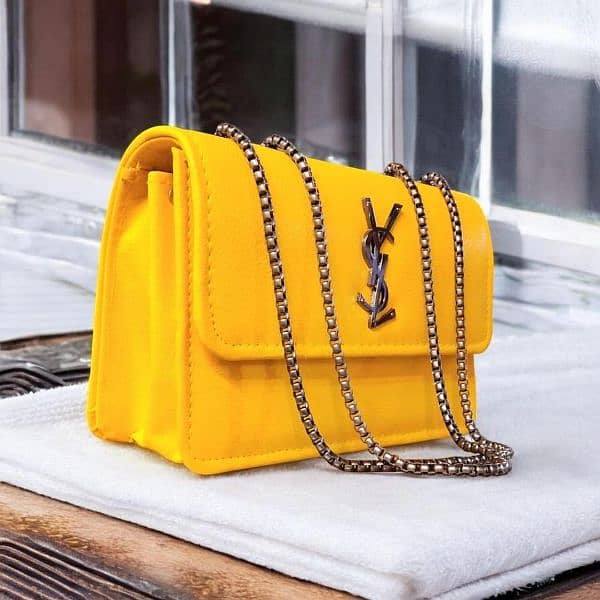 stylish yellow crossbow bag for women. 1