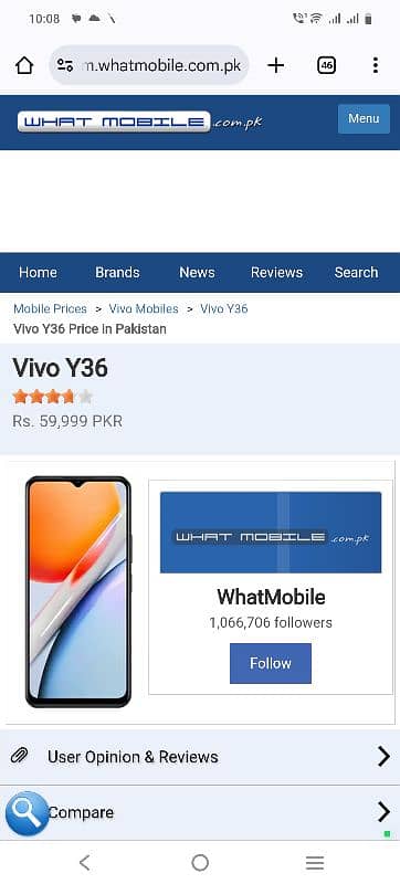 vivo y36 8+4 GB RAM 128Gb Rom 1