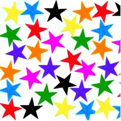 50 Colorful Glitter Stars Stickers -