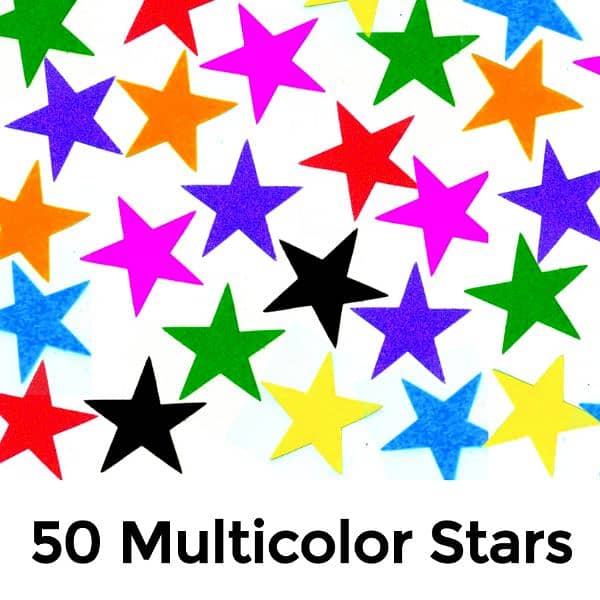 50 Colorful Glitter Stars Stickers - 5