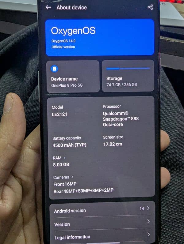 OnePlus 9 pro 8 GB 256gb PTA approved 3