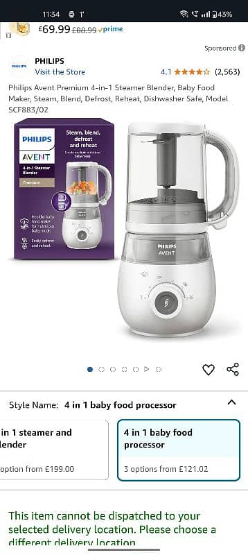 Philips Avent Premium 4-in-1 Steamer Blender, Baby Food Maker 10