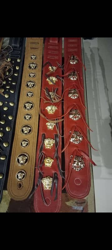 electric guitar and bass guitar leather hand made belts straps 1