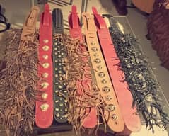 electric guitar and bass guitar leather hand made belts straps