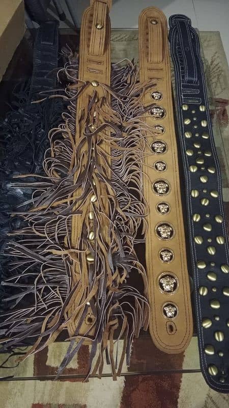 electric guitar and bass guitar leather hand made belts straps 3