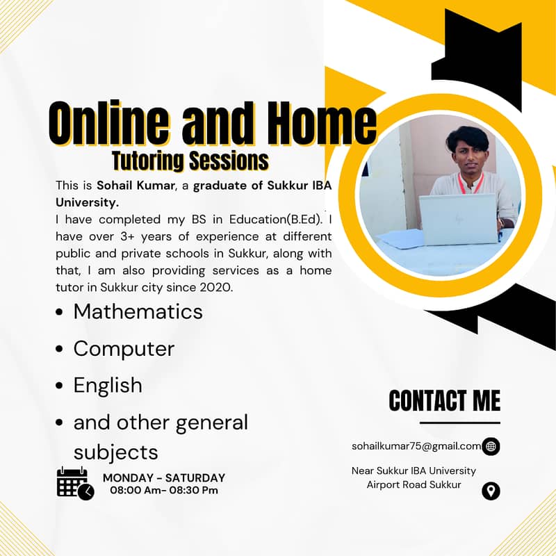 Home and online Tutor is available 0