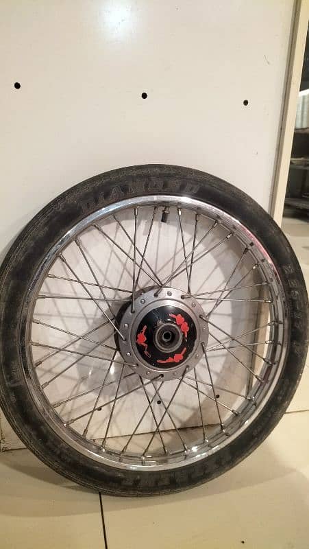 CD 70 front alloy rim and tyre 3