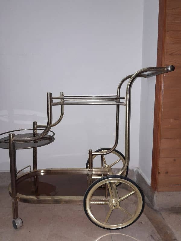 Gold steel trolley 1