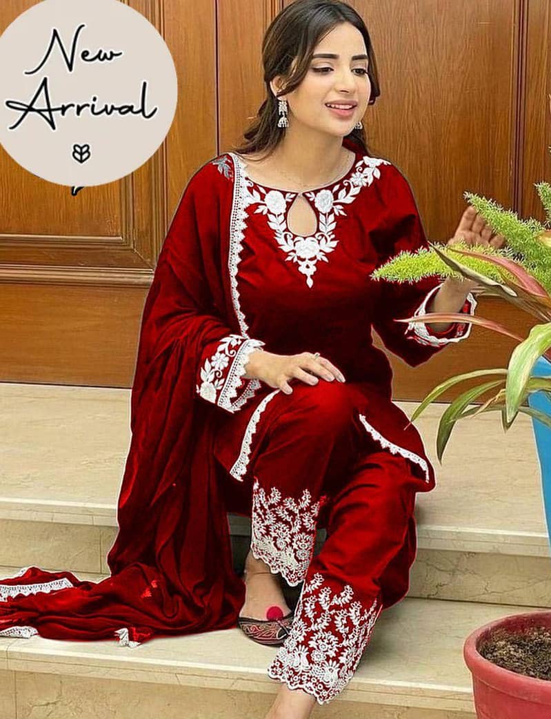 3 Pcs Women Stitched Cotton Embroidered Suit PKR2,699 0