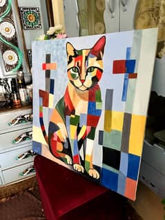 CAT Oil Painting hand made