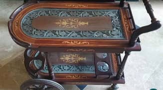 wooden tea trolley