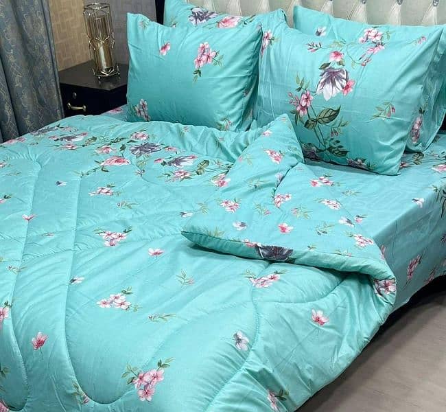 1 x Bedsheet, 1 x Razai, 4 x Pillow Covers 2