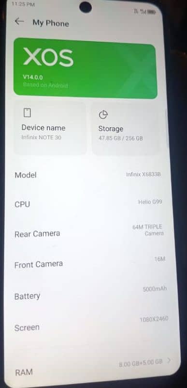 infinix note 30 8+5/256 GB 0