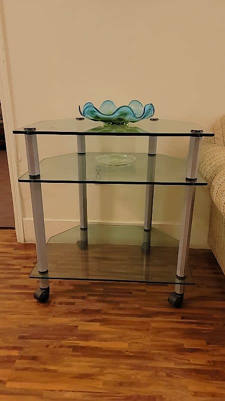 "3-Shelf Glass Trolley - Multi-Functional 1