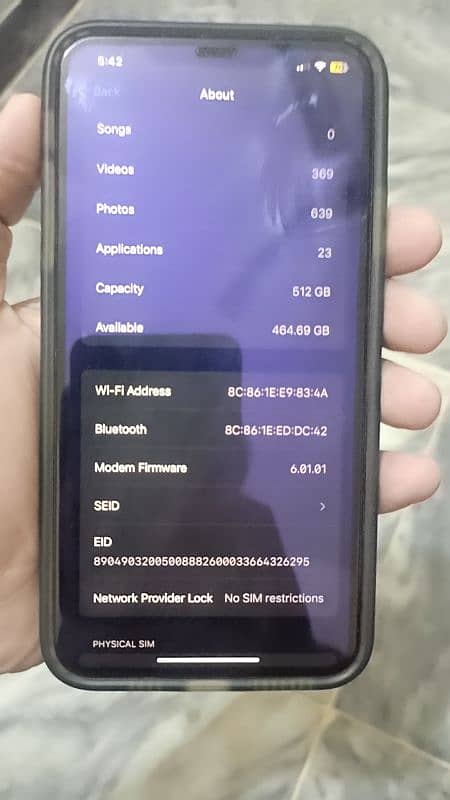 Iphone 11 pro max 512GB BH 87% non-pta (2 month sim working) 8