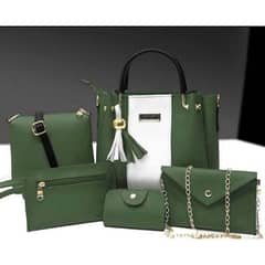 stylish women leather hand bags set_5pcs