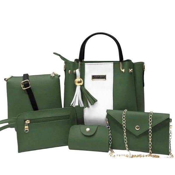 stylish women leather hand bags set_5pcs 1