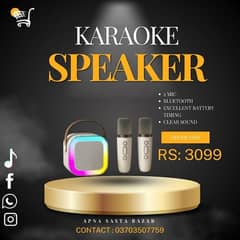 K12 Wireless Karaoke Speaker with 2 Bluetooth Mic Dual Microphone