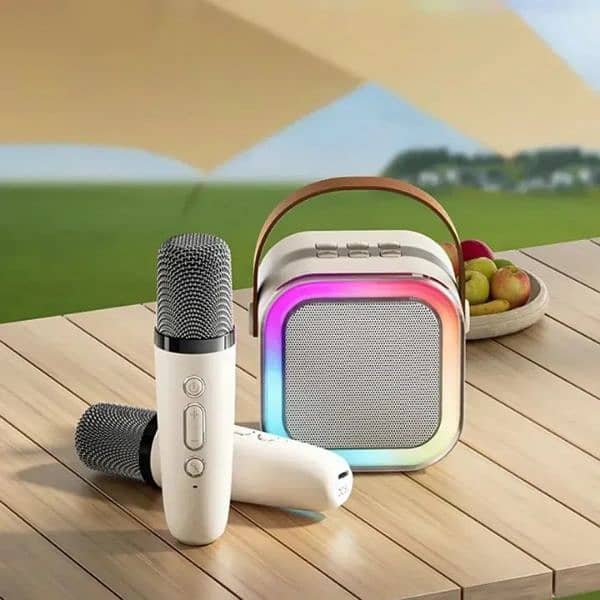 K12 Wireless Karaoke Speaker with 2 Bluetooth Mic Dual Microphone 1