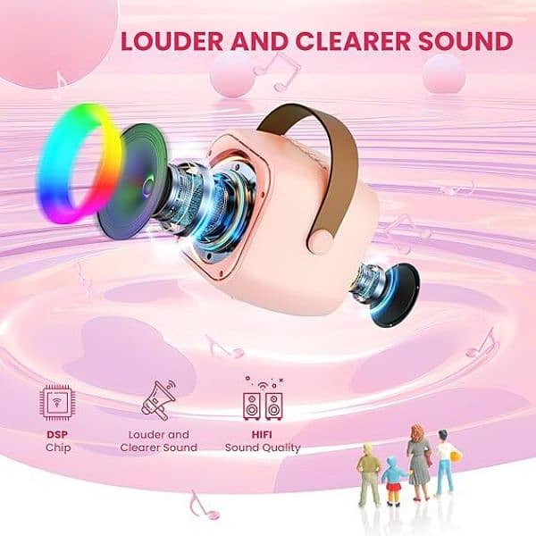 K12 Wireless Karaoke Speaker with 2 Bluetooth Mic Dual Microphone 3