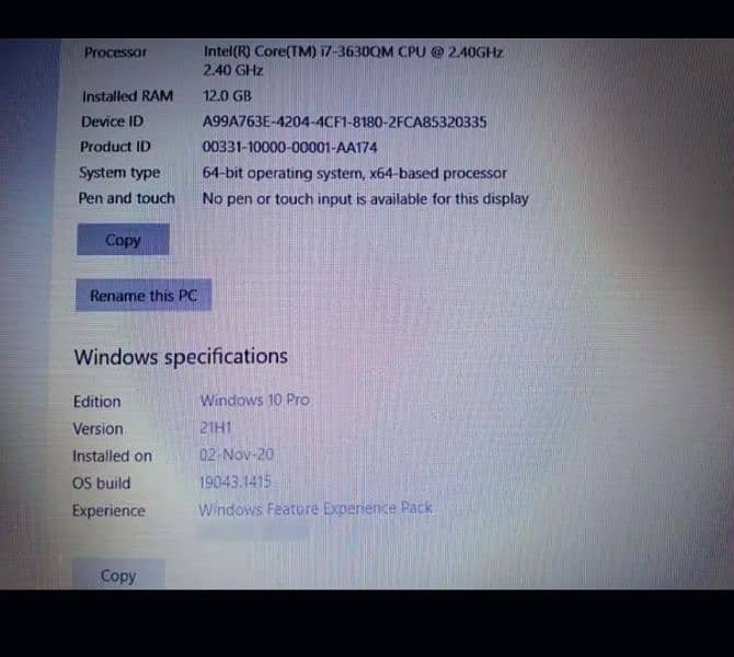 Toshiba Satelite C850-B635 Core i7 3rd Gen laptop 128SSD/500GB/12GB 6