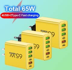 Fast Charger 65W 6 in 1, Free Delivery