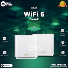 ASUS Mesh ZenWiFi AX6600 Tri-Band WiFi 6 System (XT8) (Renewed)