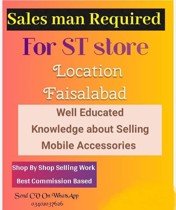 Salesman Required 0