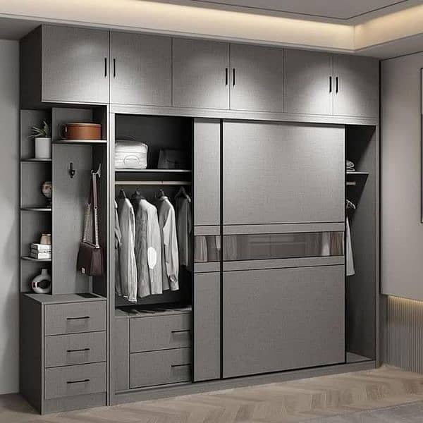 wardrobes, kitchen cabinet, beds back walls future walls, Media wall, 1