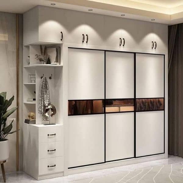 wardrobes, kitchen cabinet, beds back walls future walls, Media wall, 2