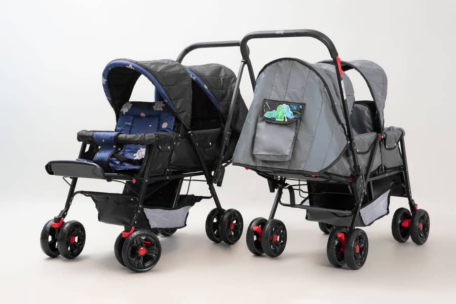 Baby Pram | Kids strollers | Baby Pushing walker | Double | Twins pram 17