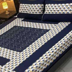 3 Pcs Cotton Sotton Patchwork Double Bedsheet