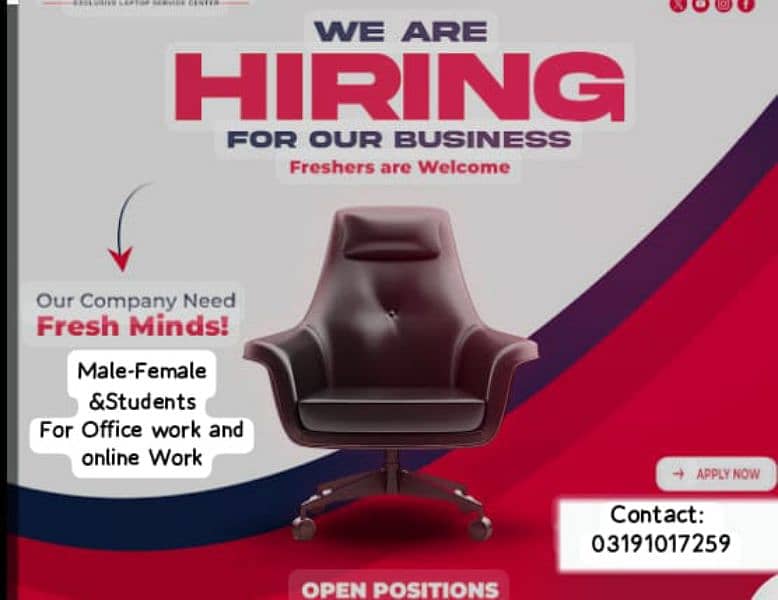 Office work and home based Urgent need staff  50  male and Female 0