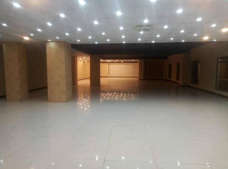 14 Marla Ground commercial Hall for Rent in Johar Town Samsani Road Near Khokhar Chowk for Werehouse, Snooker Club, Gym, Grousry Store 1