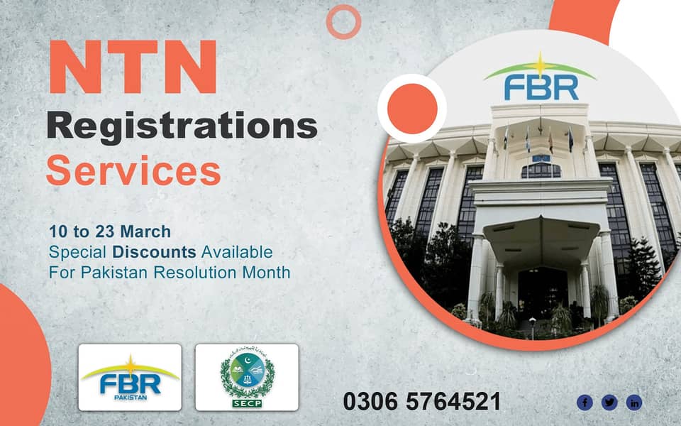 NTN Reg,SECP,Income Tax, GST,tax consultant, USA LLC Reg, FBR,Firm Reg 11