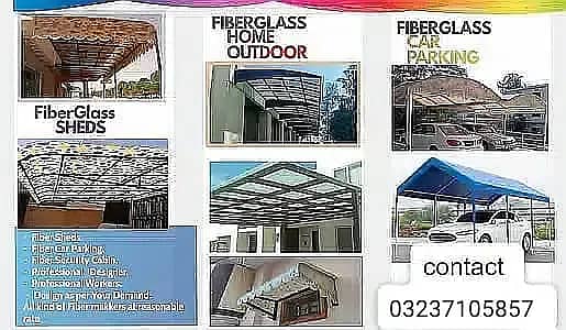 fiber canopy / fiber sheet works/ Fiber glass sheds / car parking she 2