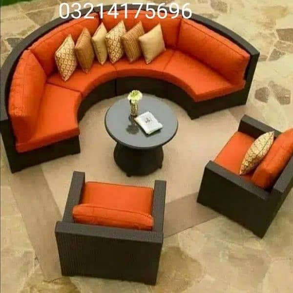 OUTDOOR GARDEN RATTAN UPVC FURNITURE SOFA SET CHAIRS TABLE UMBRELLA 6