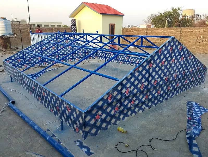 Fiber glass sheet , fiber sheds (with materials ) / car parking sheds 13