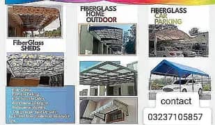 Canopy ( Gazzebo) / car parking shed/ fiberglass work / fiber sheet