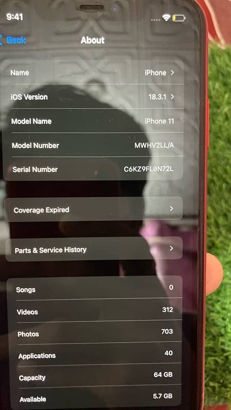 iphone 11 red Color condition 10/9.2 non Pta Jv all ok battery 73% 2