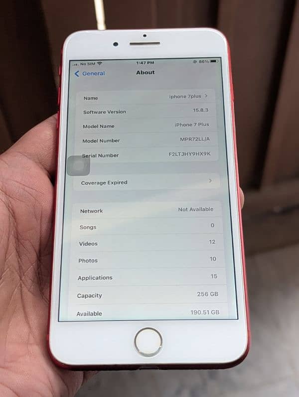 Iphone 7 plus 256 GB PTA Approved 7