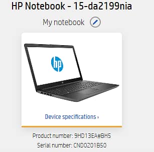 HP 15 DA2199nia - 10th Gen Core i7 QuadCore 08GB 1-TB HDD 2 5