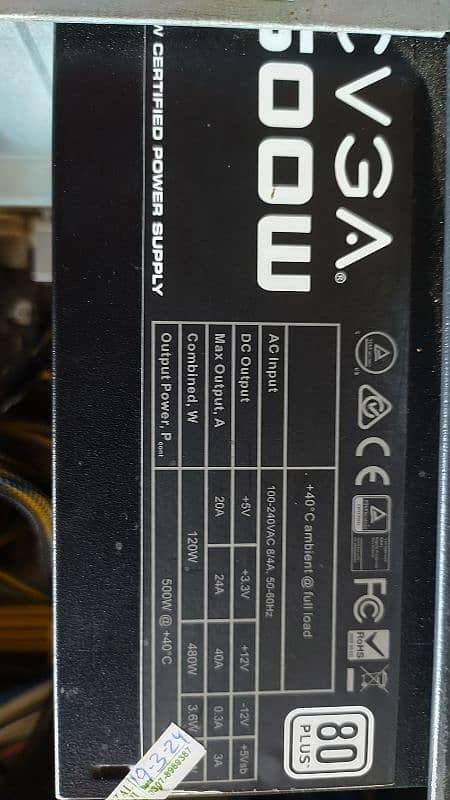 500 watt power supply 80 plus 1