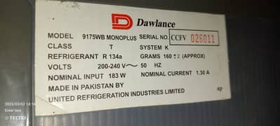 Dawlance Refrigerant Model 9175WB MONOPLUS