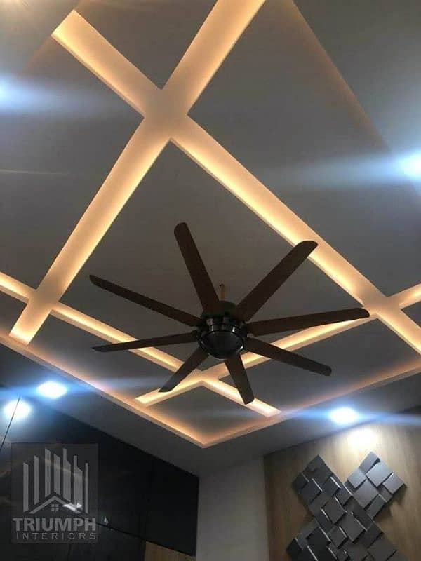 Pop Fancy Ceiling|Gypsum 2by2 False ceiling|PVC Ceiling|wallpapers 3