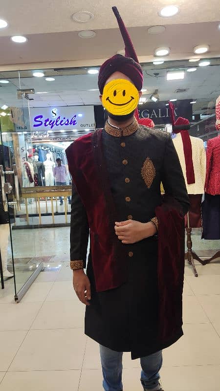 Black Sherwani for groom 0